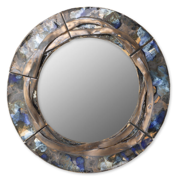 Blue & Bronze Mirror Ø600mm - LKEBEC