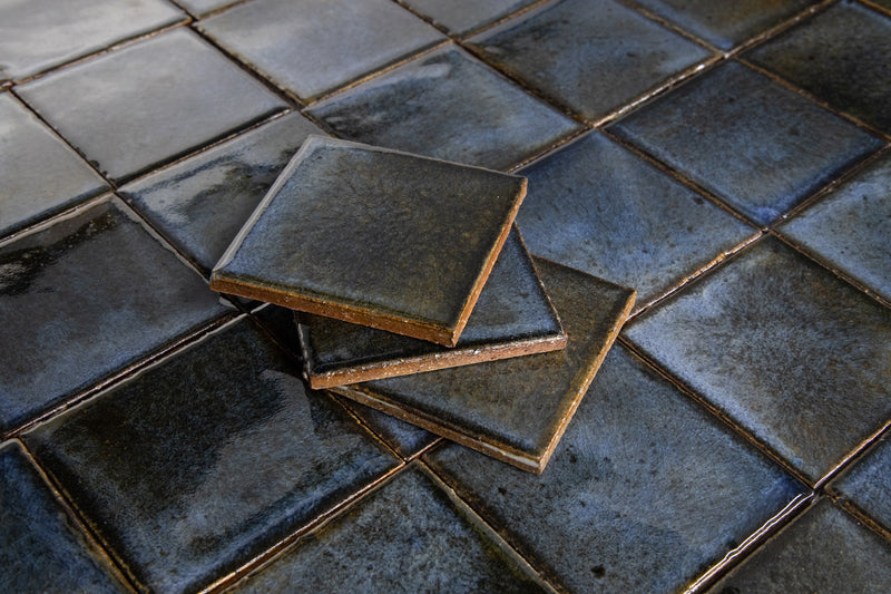 Earthy Tones & Blue  Square Tiles LLKJEA-EX