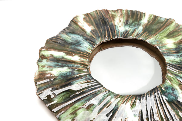 Small Brown & Green Ceramic Mirror - LRVUXK