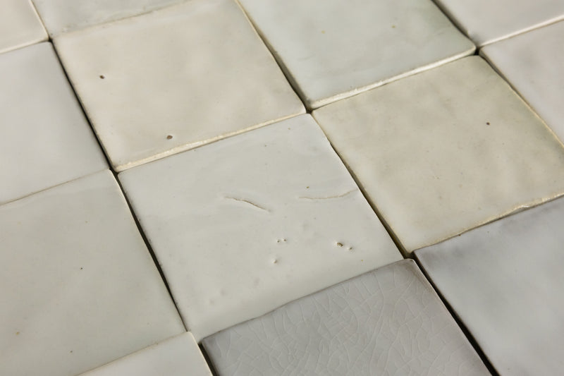 Undulating Off-White Handmade Square Tiles - LTUA4G_6C