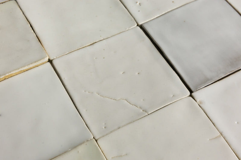Undulating Off-White Handmade Square Tiles - LTUA4G_6C