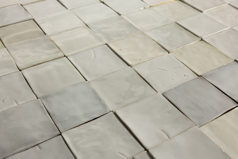 Undulating Off-White Handmade Square Tiles - LTUA4G_6C