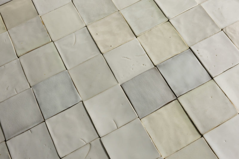 Undulating Off-White Handmade Square Tiles - LTUA4G_6C