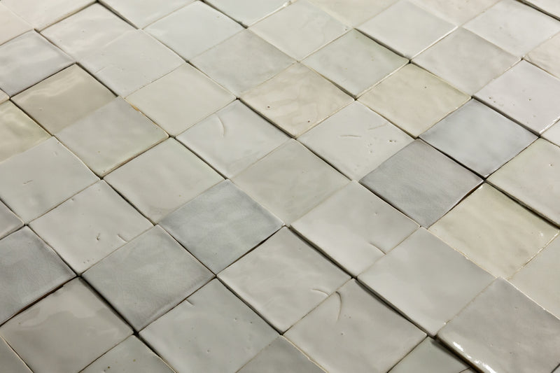 Undulating Off-White Handmade Square Tiles - LTUA4G_6C