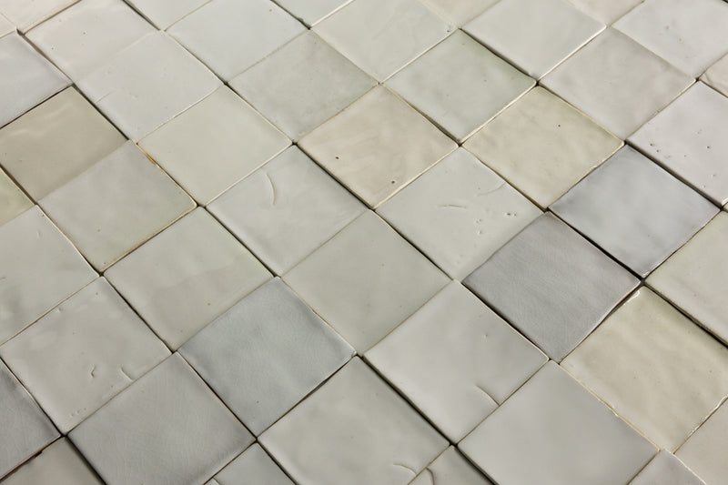 Undulating Off-White Handmade Square Tiles - LTUA4G_6C