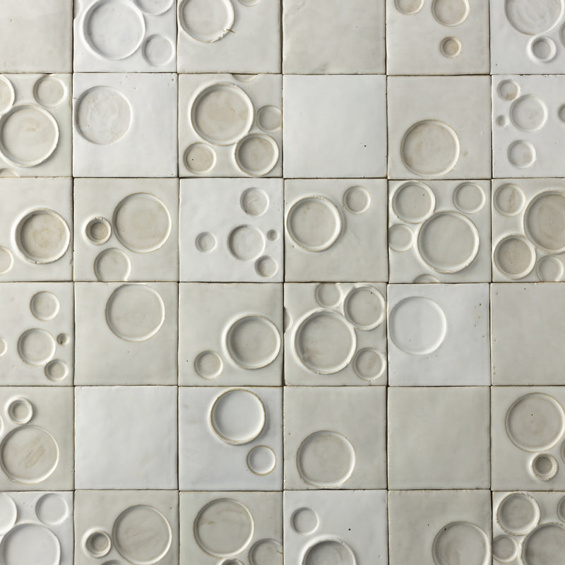 Hand-made Moonscape White Tiles - LZV7ZU-WS