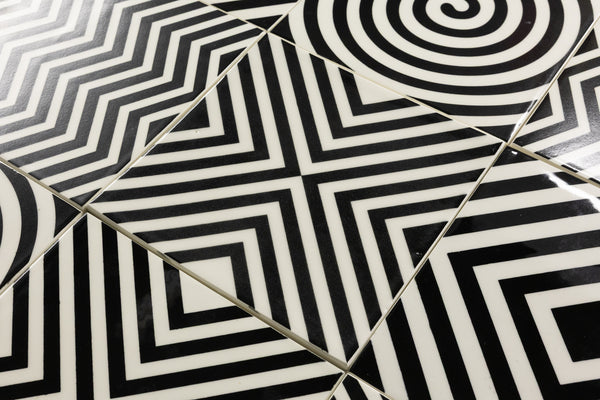 Black & White Geometric Pattern Tiles - MBKGCB-WS