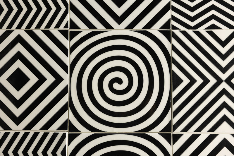Black & White Geometric Pattern Tiles - MBKGCB-WS