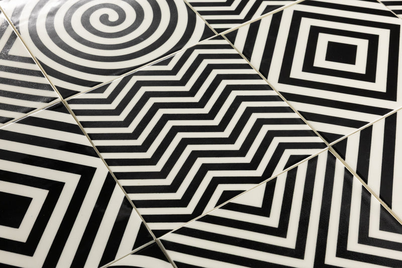 Black & White Geometric Pattern Tiles - MBKGCB-WS