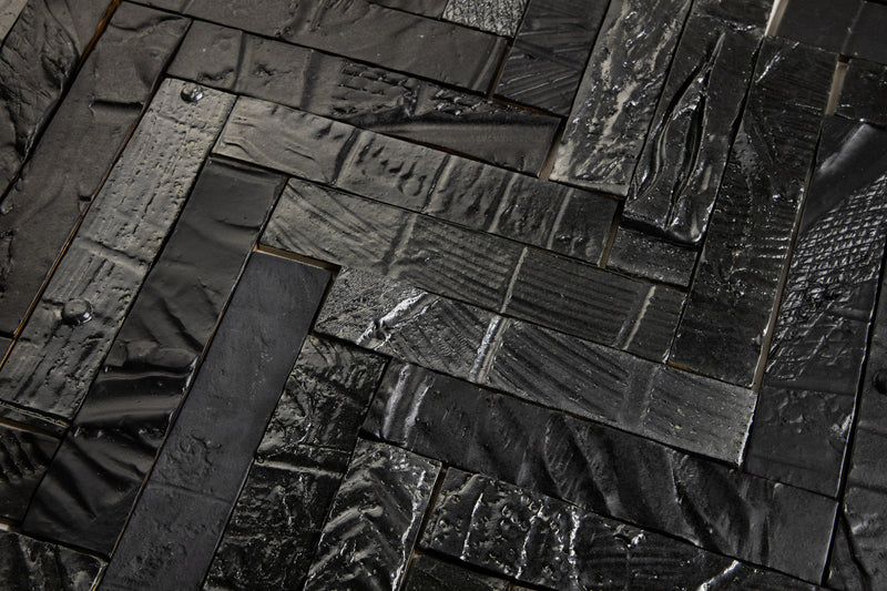 Handmade Black Textured Tiles MFHAKA_WS_5D