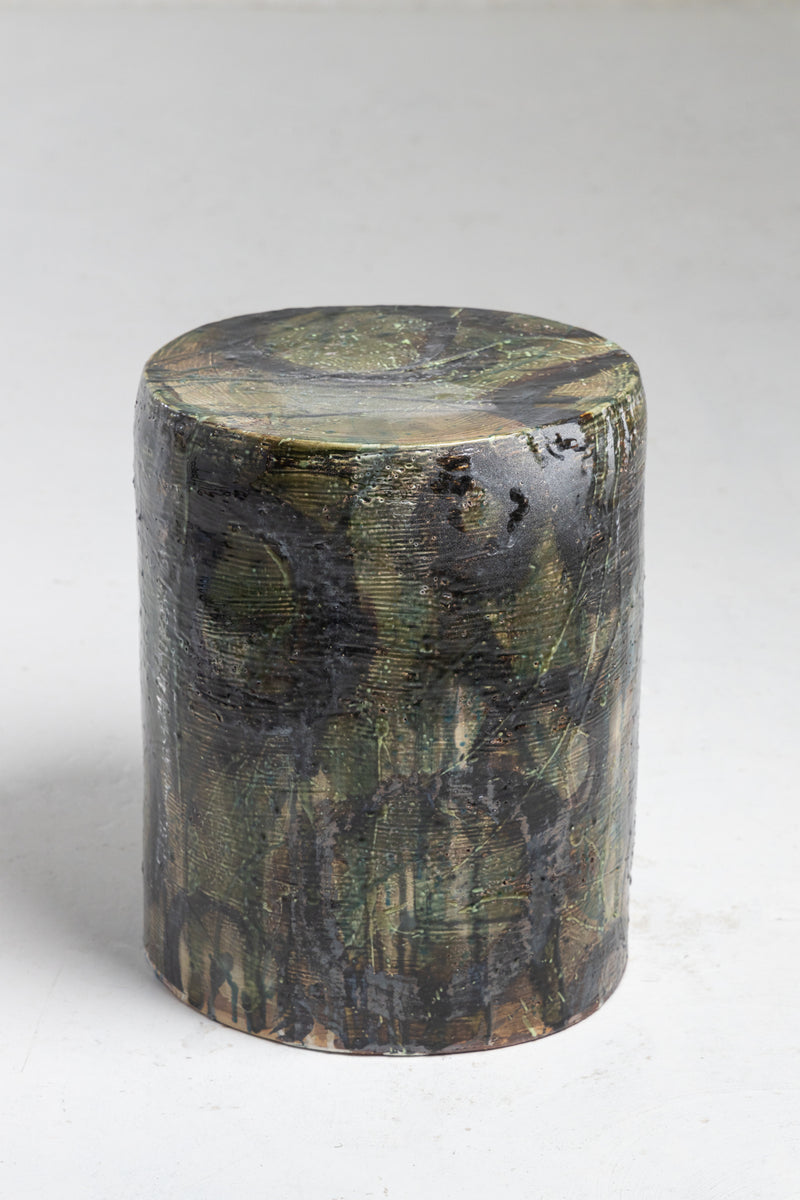Dark Green Hand-Made Ceramic Side Table - MGCCIE