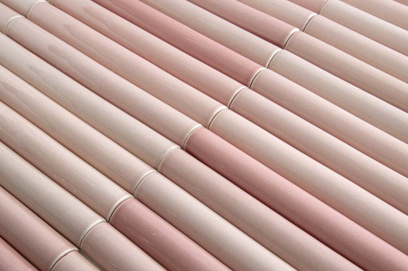 Fluted Pink Pipe Tiles - MGGKGL-WS