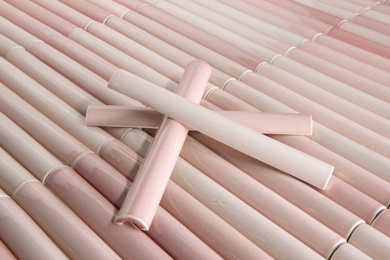 Fluted Pink Pipe Tiles - MGGKGL-WS