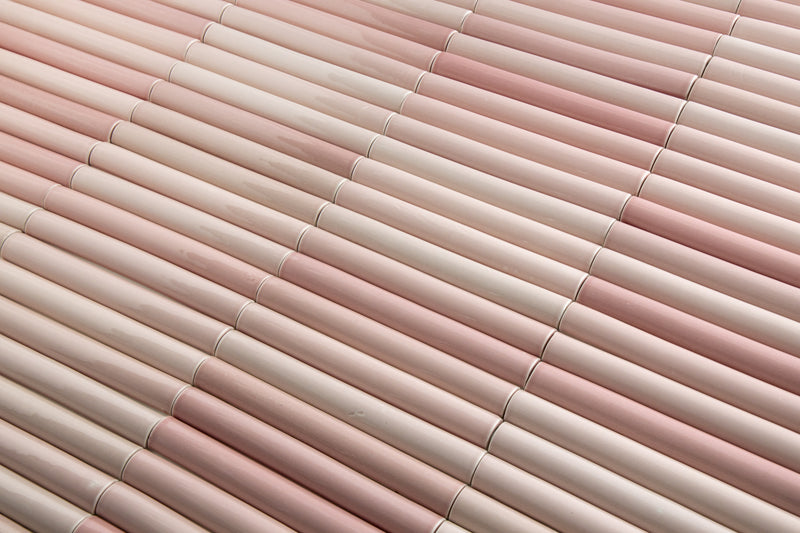 Fluted Pink Pipe Tiles - MGGKGL-WS