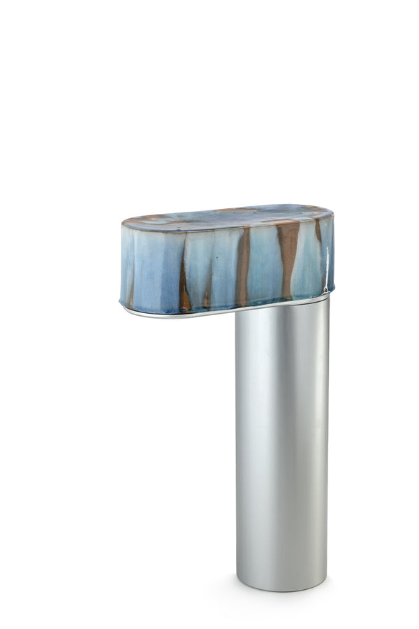 Blue & Terracotta Hand-Made Ceramic Outdoor Lantern - MJZ1R5