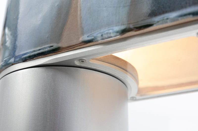 Blue & Terracotta Hand-Made Ceramic Outdoor Lantern - MJZ1R5