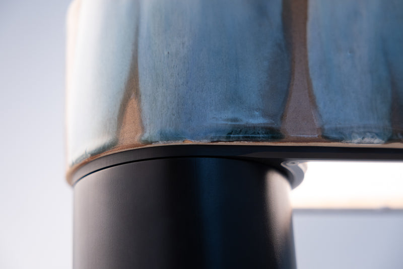 Blue & Terracotta Hand-Made Ceramic Outdoor Lantern - MJZ1R5