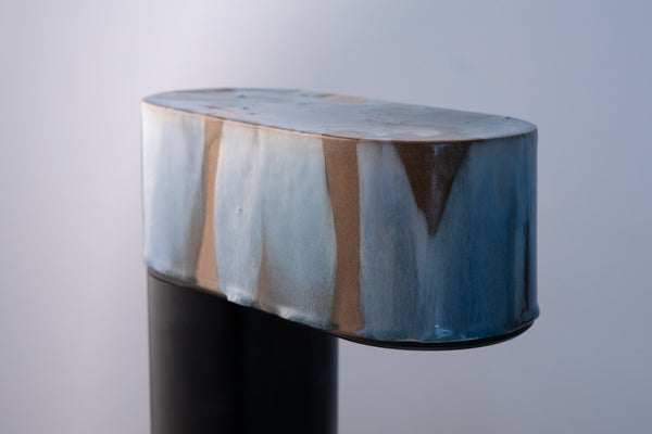 Blue & Terracotta Hand-Made Ceramic Outdoor Lantern - MJZ1R5