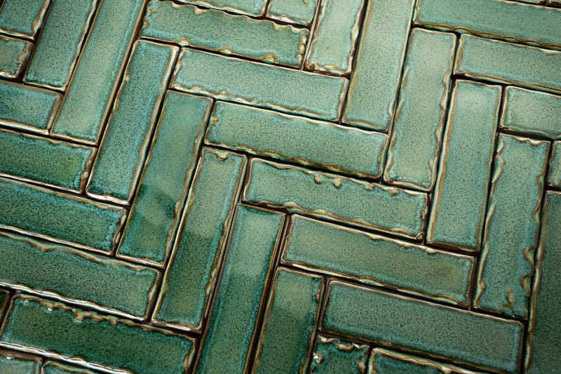 Textured Green Rectangular Tile - MRHQBA_18C