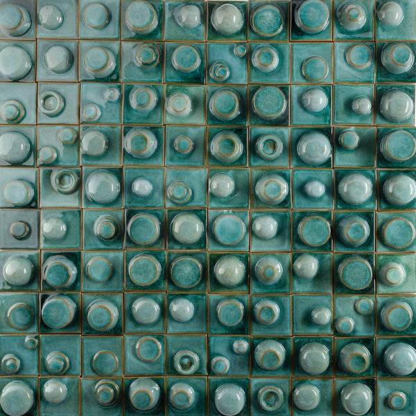 Hand-Made Square 3D Aqua Tiles - N47RUT_EX