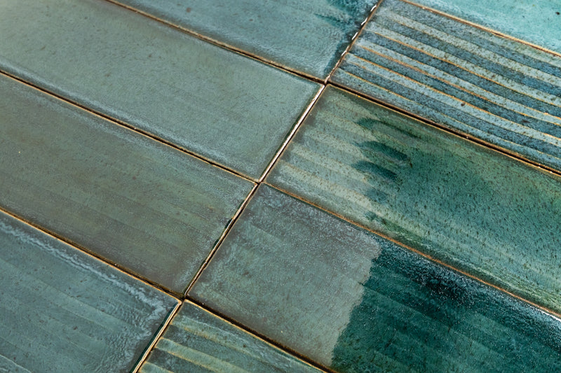 Greens & Aqua Textured Rectangular Tiles FIEKGB EX-B