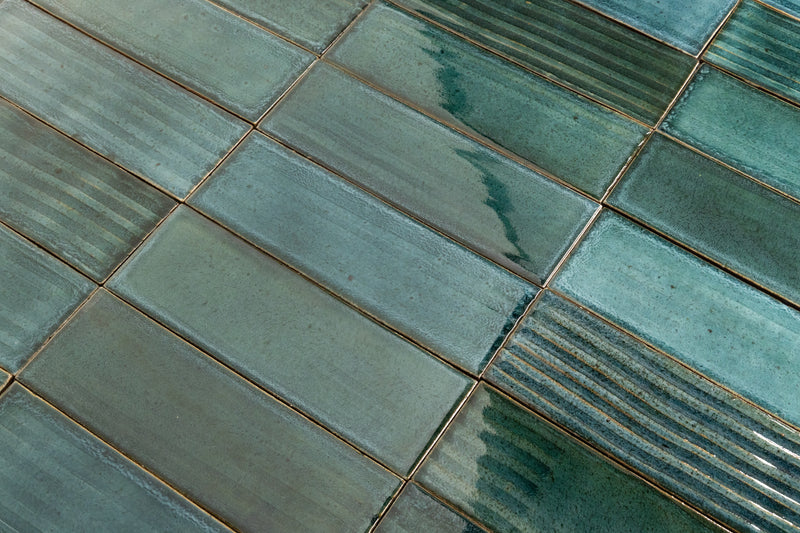 Greens & Aqua Textured Rectangular Tiles FIEKGB EX-B