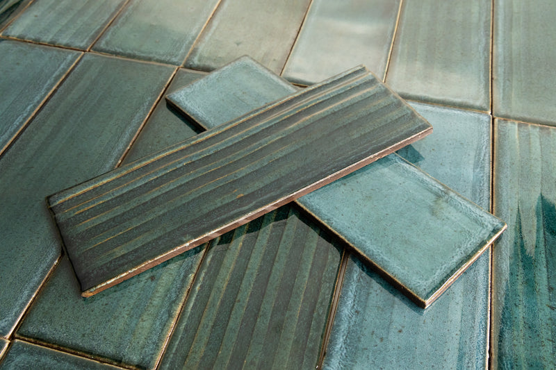 Greens & Aqua Textured Rectangular Tiles FIEKGB EX-B