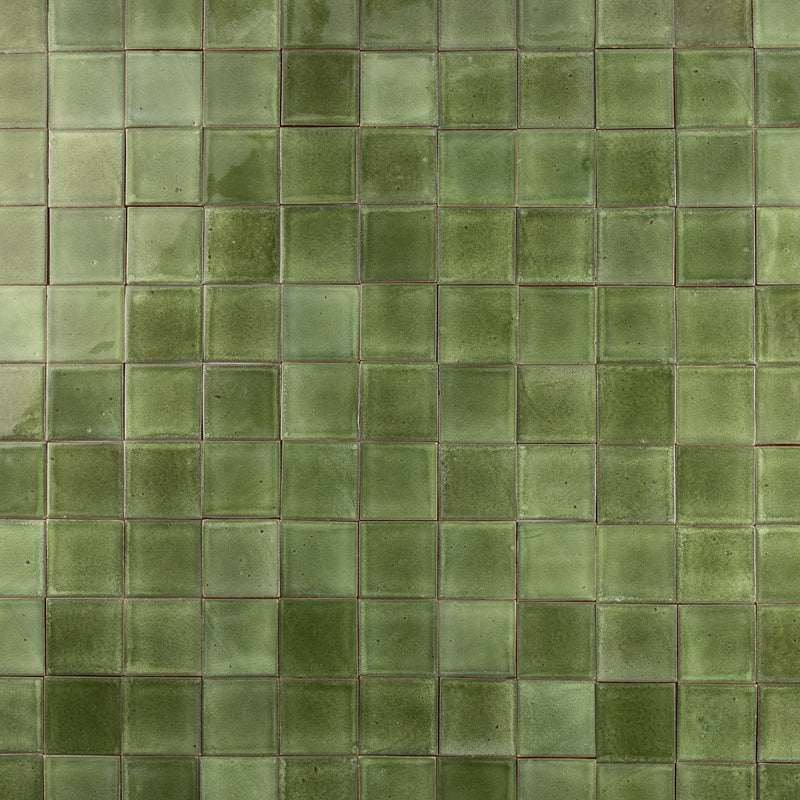 Glossy Green Square Tile - NQH4FA