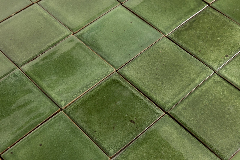 Glossy Green Square Tile - NQH4FA