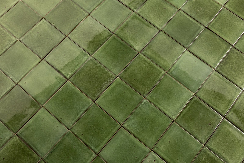 Glossy Green Square Tile - NQH4FA