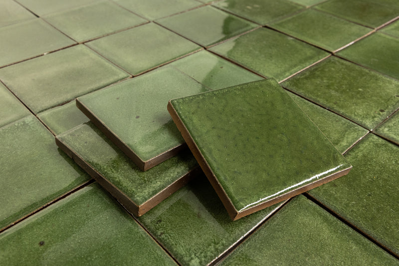 Glossy Green Square Tile - NQH4FA