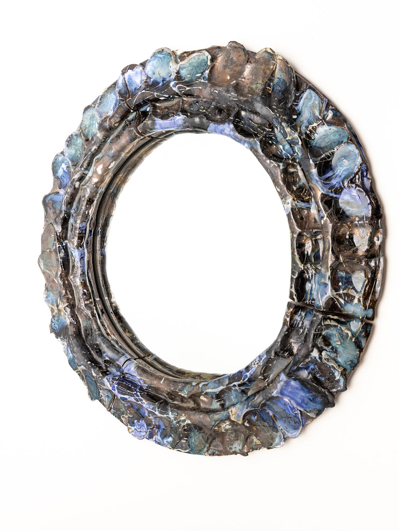 Blue and Bronze Ceramic Mirror - NUMJSY