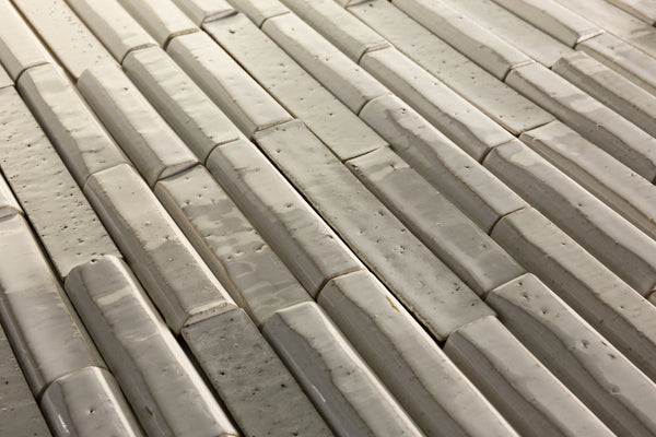 Blend of Fluted & Even White Tiles - OBU6TR