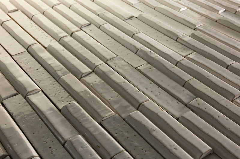 Blend of Fluted & Even White Tiles - OBU6TR