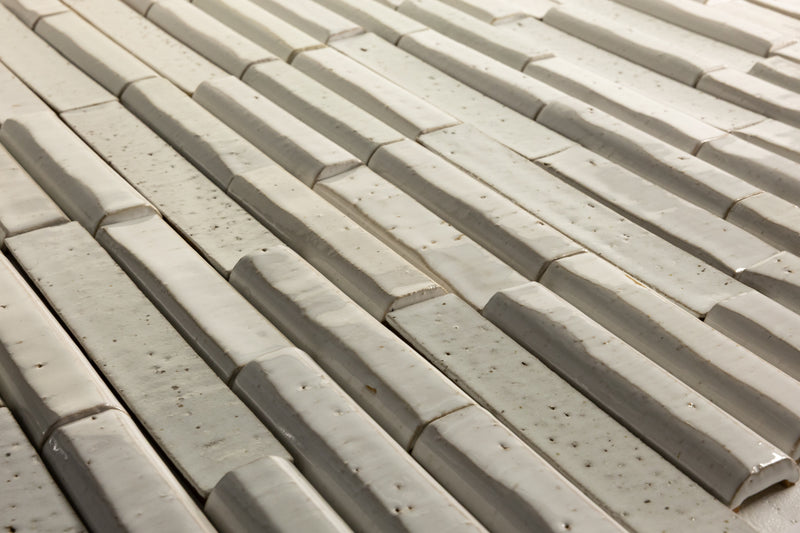 Blend of Fluted & Even White Tiles - OBU6TR