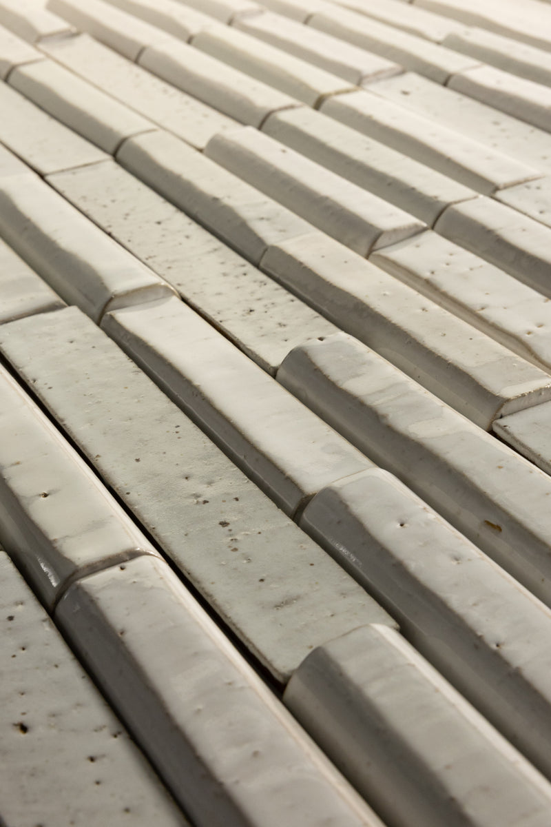 Blend of Fluted & Even White Tiles - OBU6TR