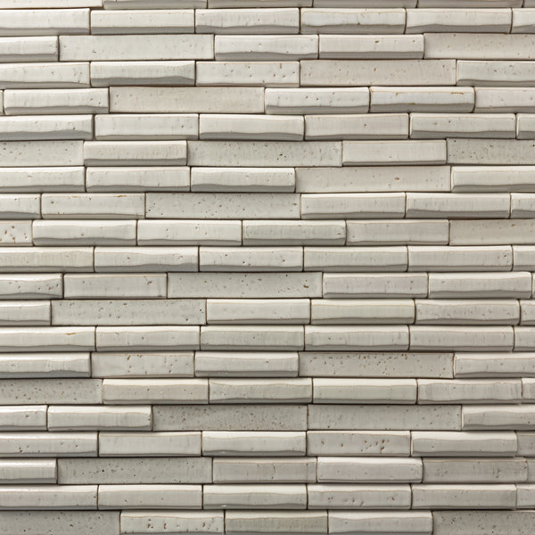 Blend of Fluted & Even White Tiles - OBU6TR