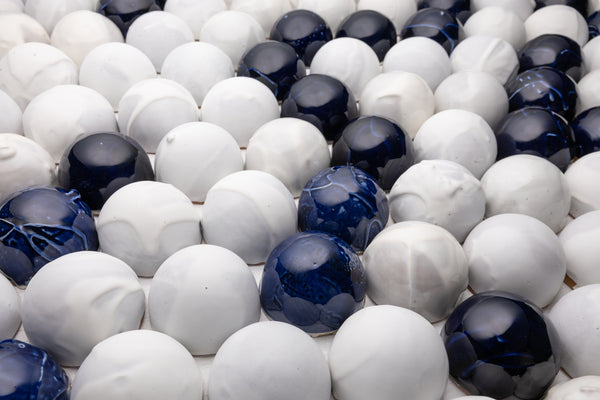 Half Dome Circle Blue & White Tiles - OI8SU6-WS