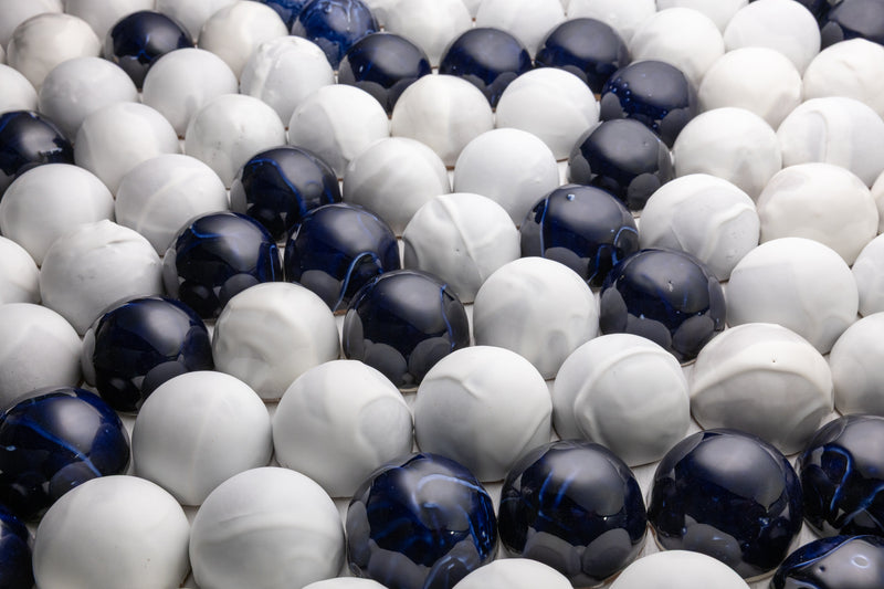 Half Dome Circle Blue & White Tiles - OI8SU6-WS