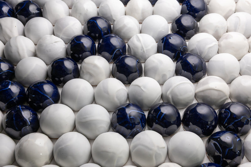 Half Dome Circle Blue & White Tiles - OI8SU6-WS