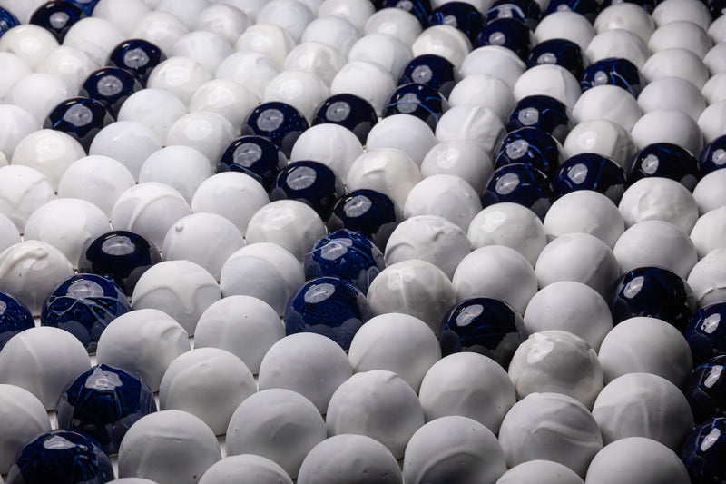 Half Dome Circle Blue & White Tiles - OI8SU6-WS