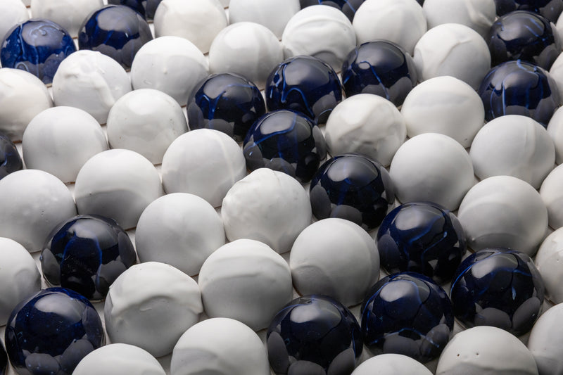 Half Dome Circle Blue & White Tiles - OI8SU6-WS