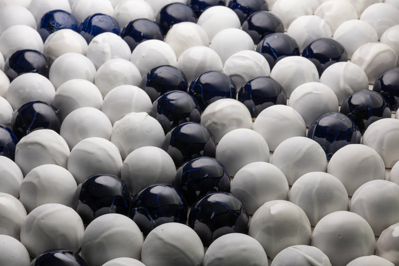 Half Dome Circle Blue & White Tiles - OI8SU6-WS