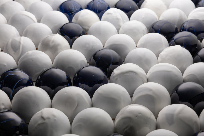 Half Dome Circle Blue & White Tiles - OI8SU6-WS