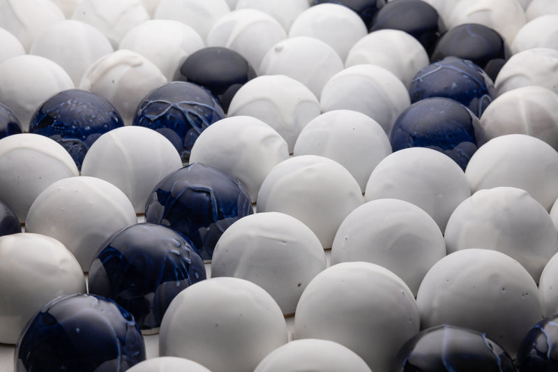 Half Dome Circle Blue & White Tiles - OI8SU6-WS