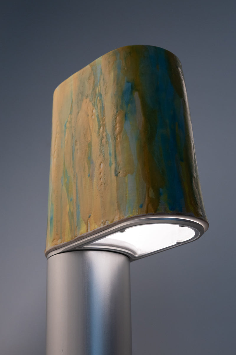 Yellow & Aqua Hand-Made Ceramic Outdoor Lantern - P3UGLE