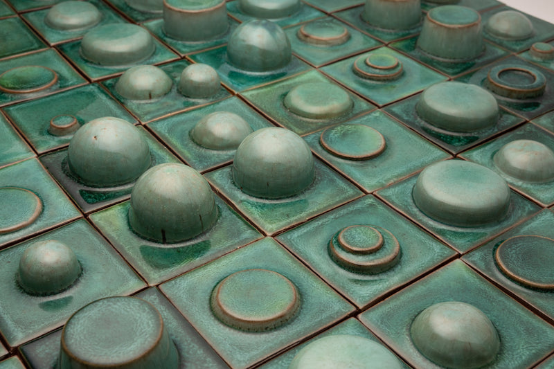 Hand-Made Square 3D Green Tiles - PFJTLO-EX
