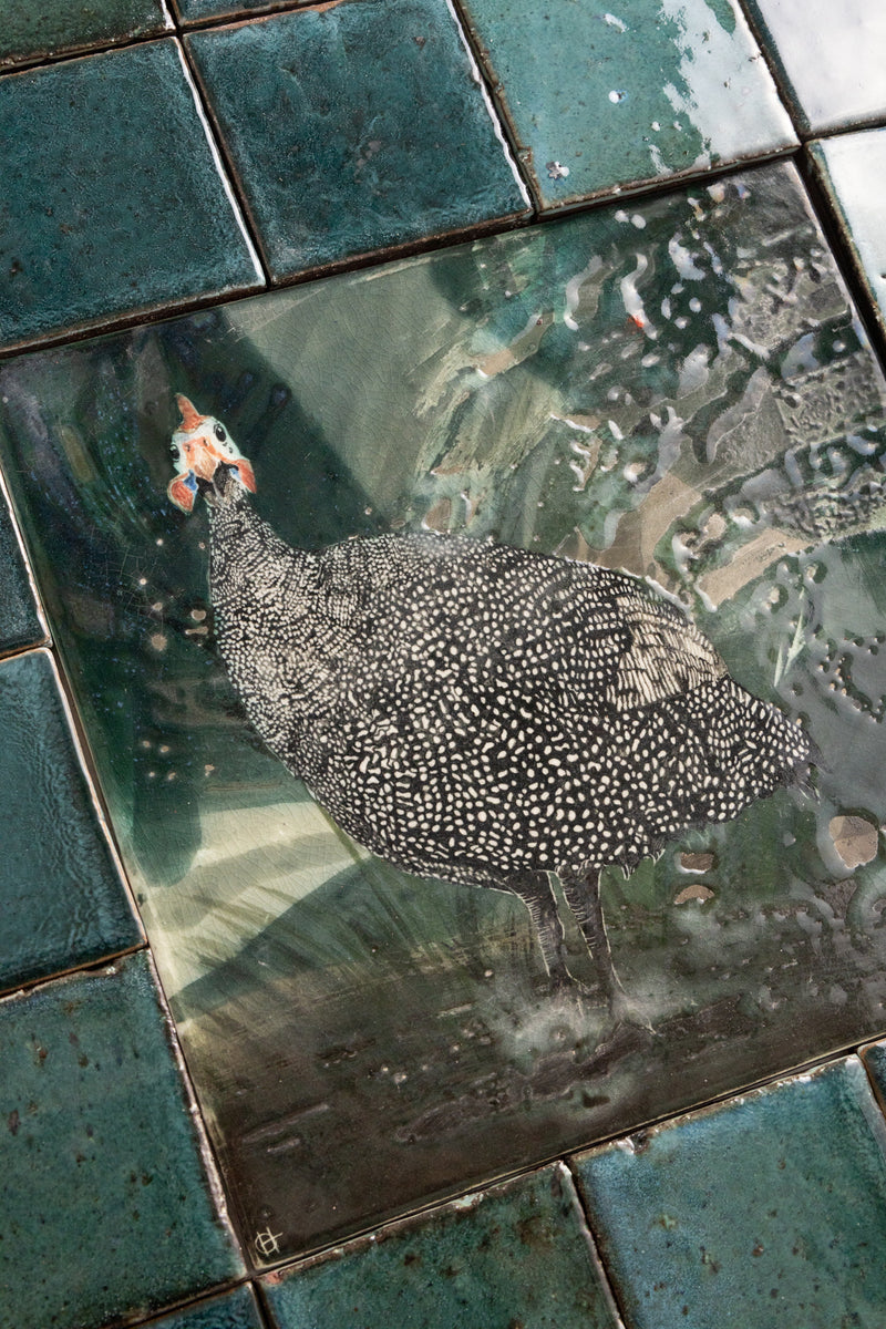 0.36m² Helmeted Guineafowl Ceramic Mural - PPLACE
