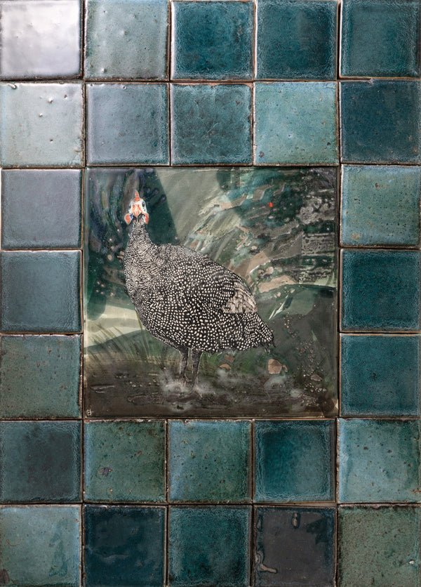 0.36m² Helmeted Guineafowl Ceramic Mural - PPLACE