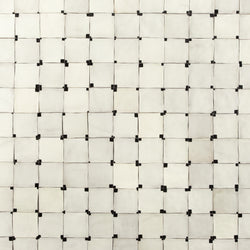 Cream Square Ceramic Tiles with Black Hand-Painted Corners - PVKLQX_WS_Plain_6B